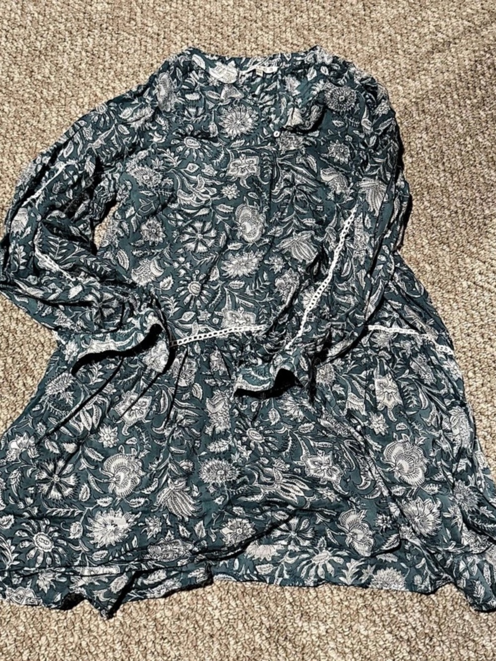 Marea Women's Floral Mini Dress in Blue & White XS/S